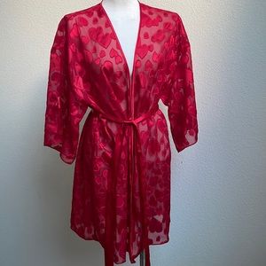 Fredricks of Hollywood Sheer Heart Robe 1X